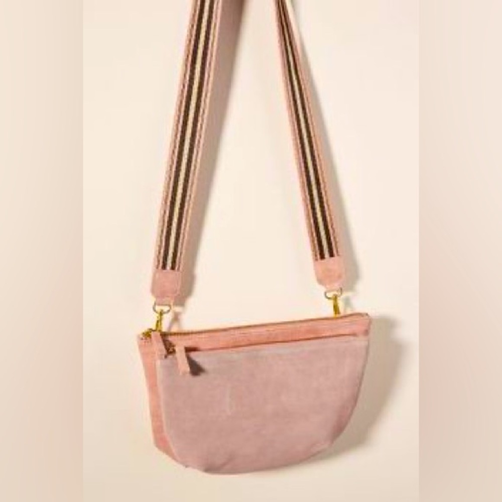 🆕 Pink Leo 3-Way Crossbody Suede Bag Purse